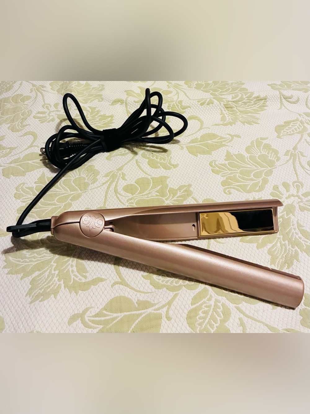 TYME Rose Gold Flat Iron with Gold Accent Plates